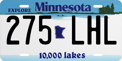 MN license plate 275LHL
