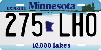 MN license plate 275LHO