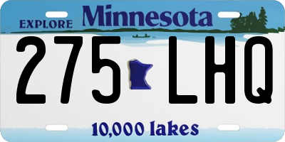 MN license plate 275LHQ