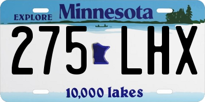 MN license plate 275LHX