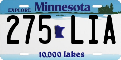 MN license plate 275LIA