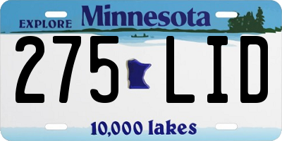MN license plate 275LID