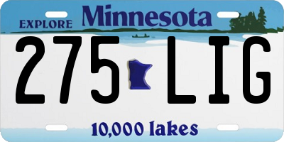 MN license plate 275LIG