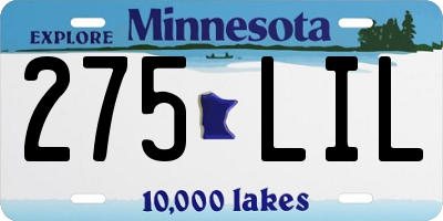 MN license plate 275LIL