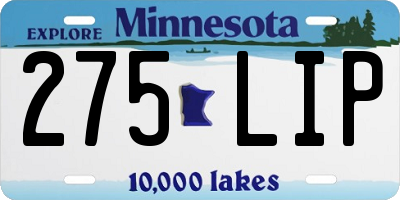 MN license plate 275LIP