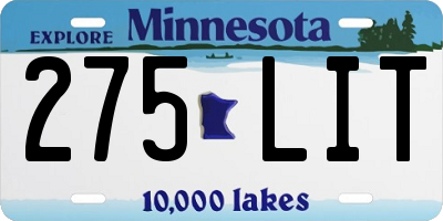 MN license plate 275LIT
