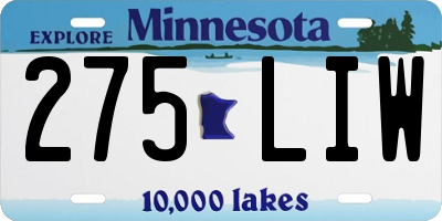 MN license plate 275LIW