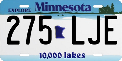 MN license plate 275LJE