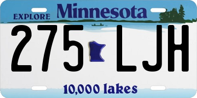 MN license plate 275LJH