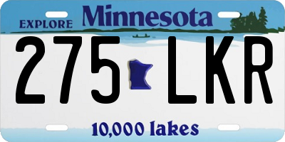 MN license plate 275LKR