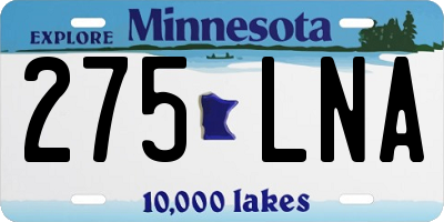 MN license plate 275LNA