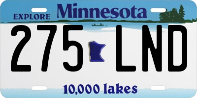 MN license plate 275LND