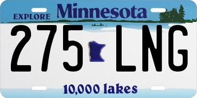 MN license plate 275LNG