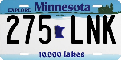MN license plate 275LNK