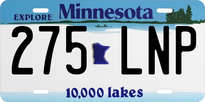 MN license plate 275LNP