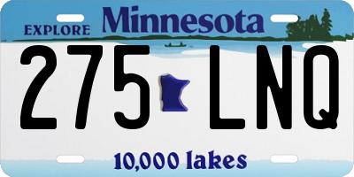 MN license plate 275LNQ