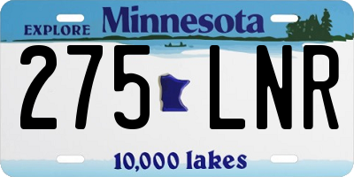 MN license plate 275LNR