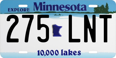 MN license plate 275LNT