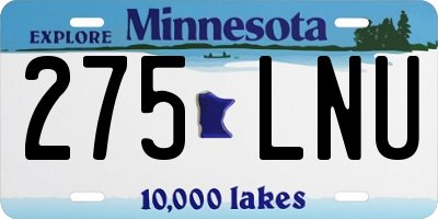 MN license plate 275LNU