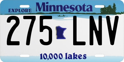 MN license plate 275LNV