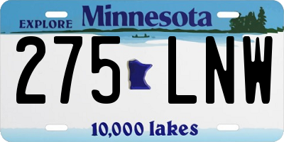 MN license plate 275LNW