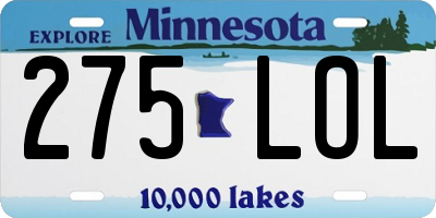 MN license plate 275LOL