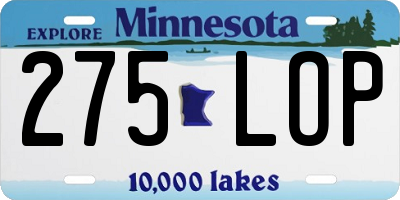 MN license plate 275LOP