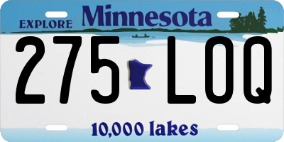 MN license plate 275LOQ
