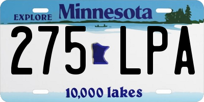 MN license plate 275LPA