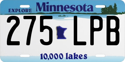 MN license plate 275LPB