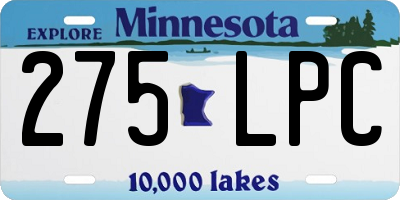 MN license plate 275LPC