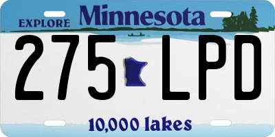 MN license plate 275LPD