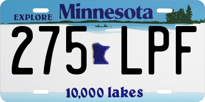 MN license plate 275LPF