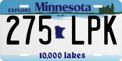 MN license plate 275LPK