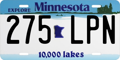 MN license plate 275LPN