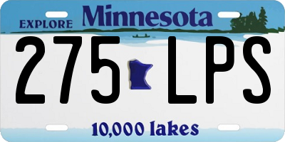 MN license plate 275LPS