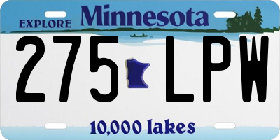 MN license plate 275LPW