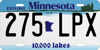 MN license plate 275LPX