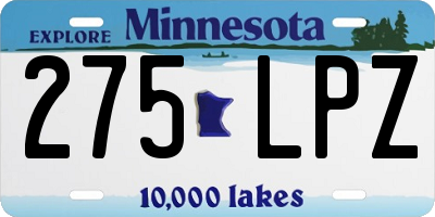MN license plate 275LPZ