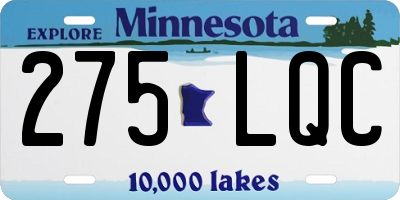 MN license plate 275LQC