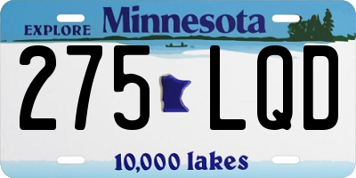 MN license plate 275LQD
