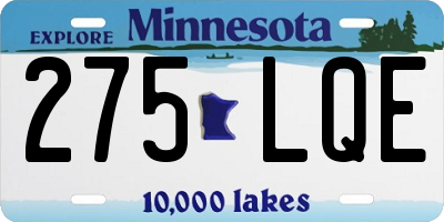 MN license plate 275LQE