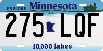 MN license plate 275LQF