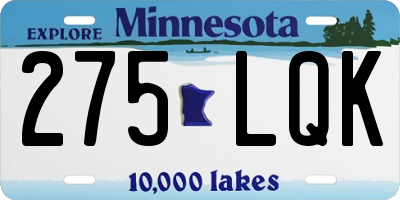 MN license plate 275LQK