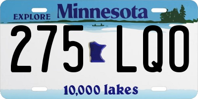MN license plate 275LQO