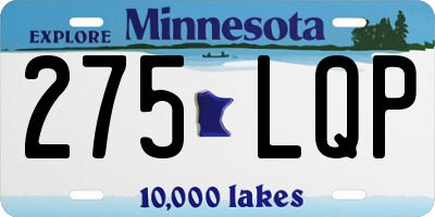 MN license plate 275LQP