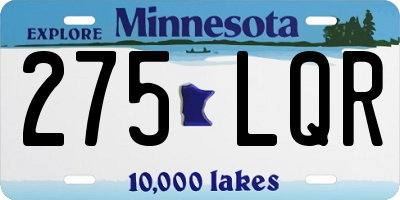 MN license plate 275LQR