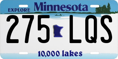 MN license plate 275LQS