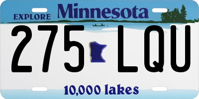 MN license plate 275LQU