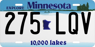 MN license plate 275LQV